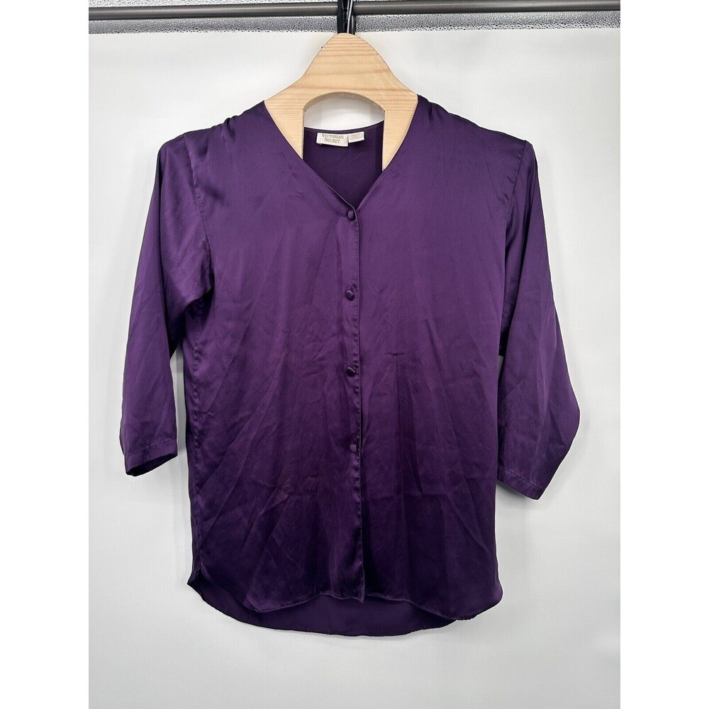 Victoria's Secret Vintage Gold Label Silk Blouse Kaftan Top sz M/L 100 silk